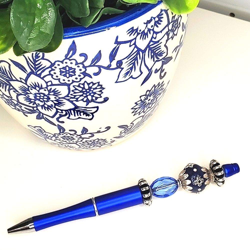 Galaxy Blue Beaded Pen